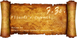 Fliszár Zsanett névjegykártya